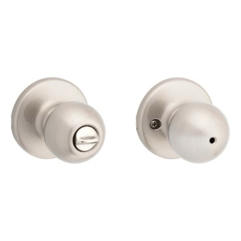 kwikset polo satin nickel interior or bed/bath privacy door knob