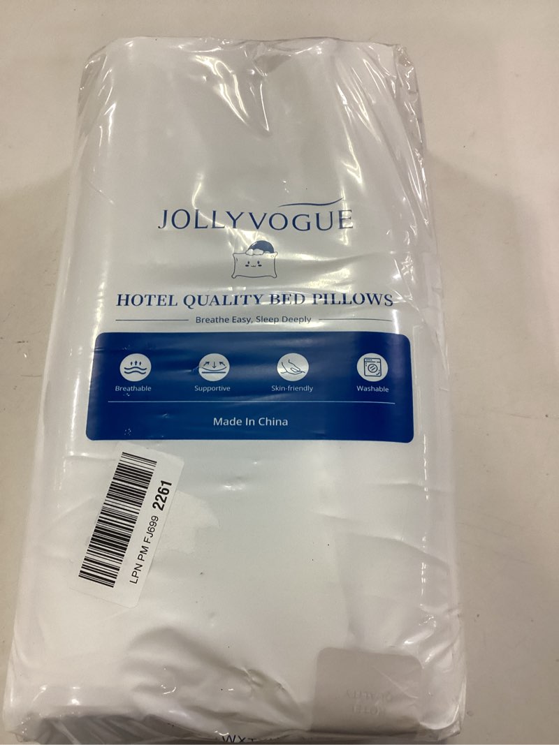 Condition photo showing New/Like New for JOLLYVOGUE Pillows Queen Size Set of 2, Soft Supportive Bed Pillows with Super Soft Down Alternative Fill, Luxury Fluffy Hotel Quality for Side, Back, and Stomach Sleepers 2 Queen