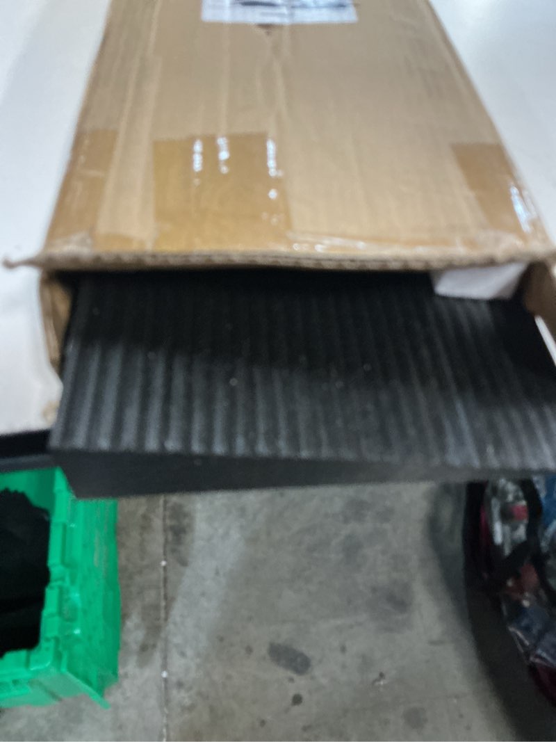 Condition photo showing New/Like New for 1.6 rise ordorless threshold ramp doorway curb ramp, 3000lbs capacity mobility door ramps for home steps, anti-slip wheel chair ramp for bike, scooter, bathroom?sweeper?1.6'rise?