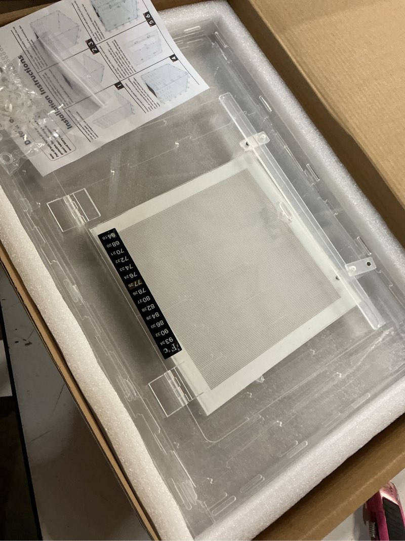 Condition photo showing Good Condition for 12" x 12" x 18" clear acrylic reptile enclosure, 360° full view arboreal terrarium for geckos & tropical reptiles, front opening ventilated tank