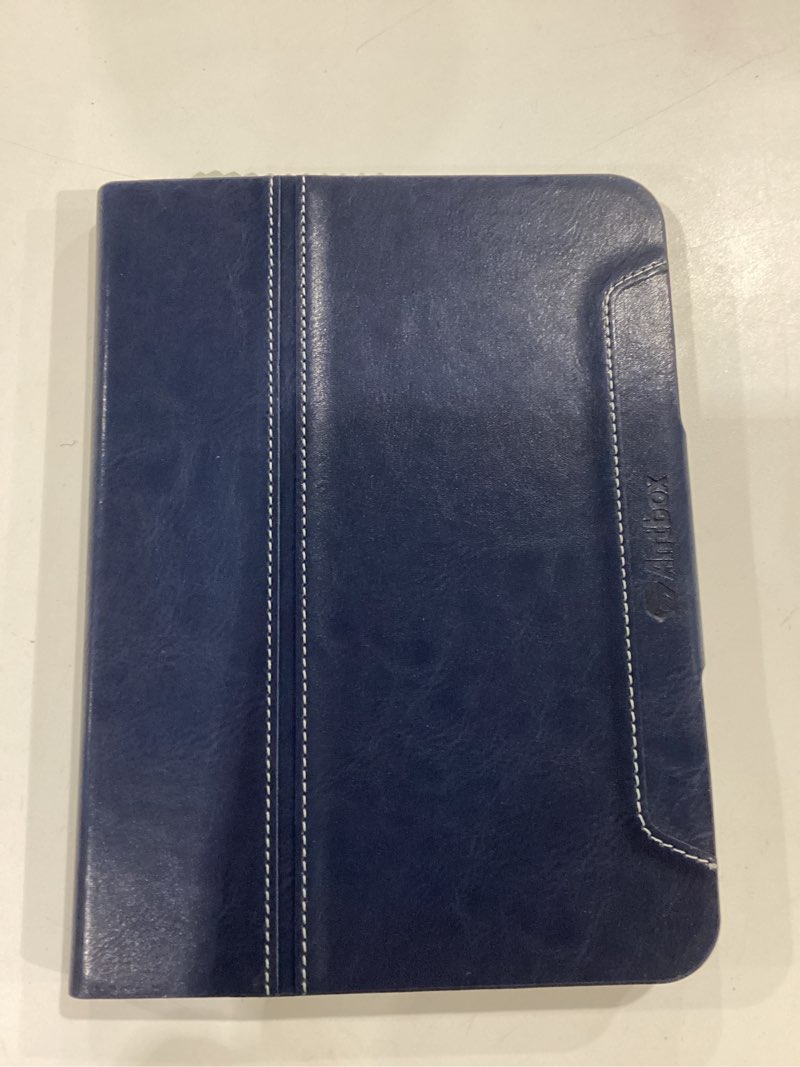 Condition photo showing New/Like New for Antbox Case for iPad mini 7 A17 Pro, iPad mini 7th/6th Generation Case (2024/2021) with Pencil Holder Vegan Leather Smart Cover with Auto Sleep/Wake Stand Function Blue