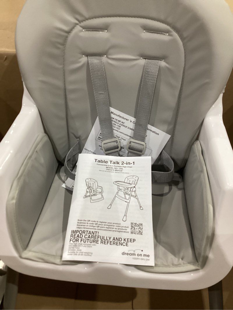 Condition photo showing As Is for babyomi 2in-1foldable baby high chair, convertible highchairs for babies and toddlers with adjustable legs & dishwasher safe tray, for6 months to 5 years old?grey flash deal