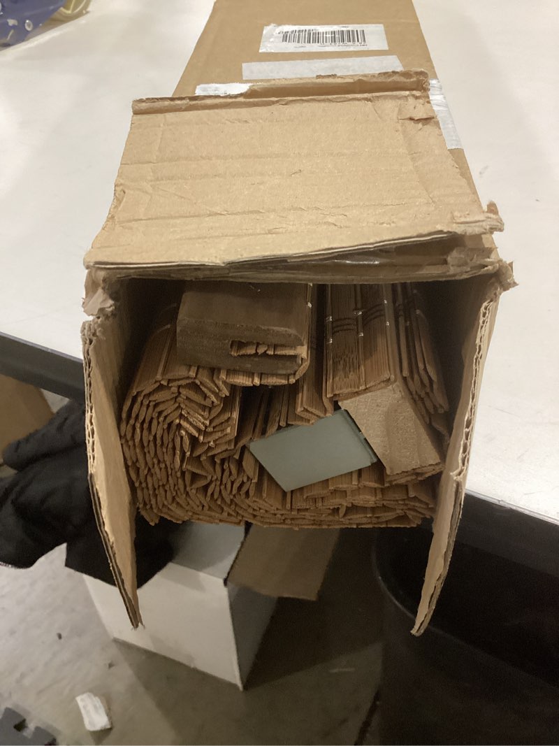 Condition photo showing As Is for LazBlinds No Tools No Drill Cordless Bamboo Roman Shades, Light Filtering Window Treatment, Roll Up Bamboo Blinds for Windows 28.5'' W x 64'' H, Brown Light Filtering-brown206 28.5" W x 64" H