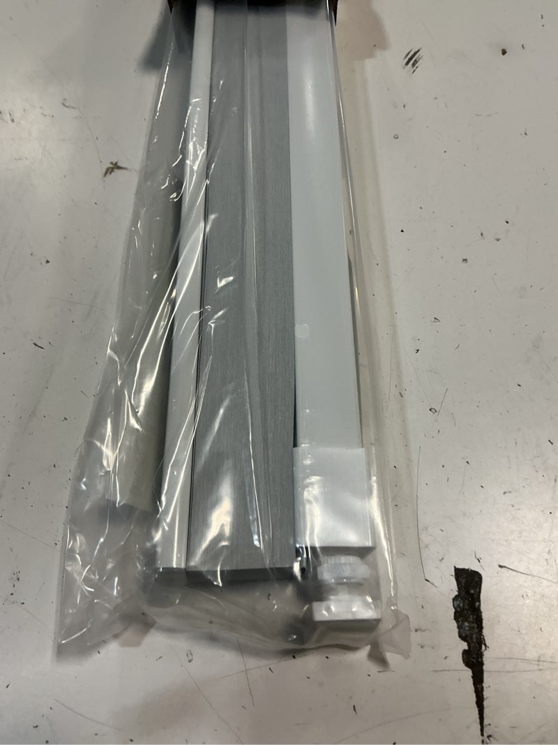 Condition photo showing As Is for lazblinds cordless cellular shades, no tools no drill blackout honeycomb shades pleated blinds for windows, 26" w x 64" h, silver white blackout-silver white 26'' w x 64'' h