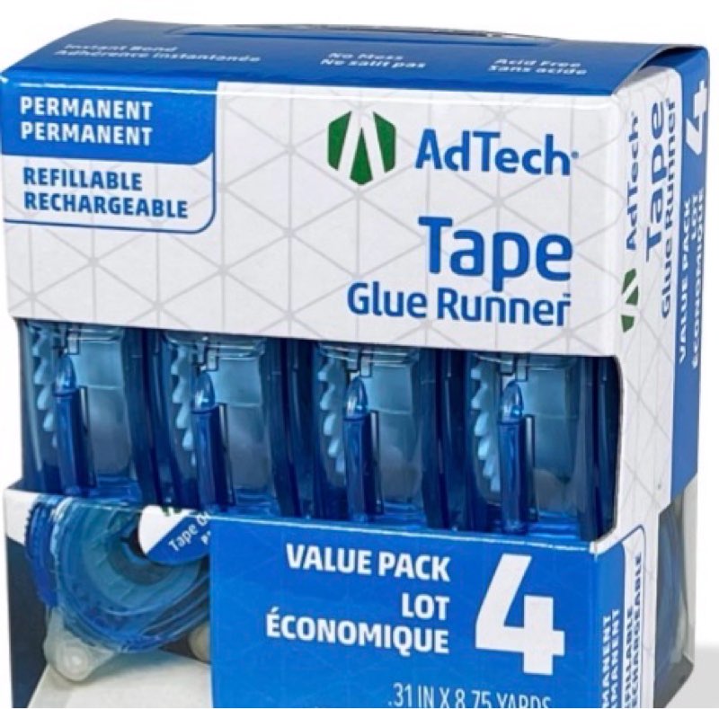 AdTech 5603 Permanent Crafter's Tape, 0.31\\\" x 315\\\", Pack of 4