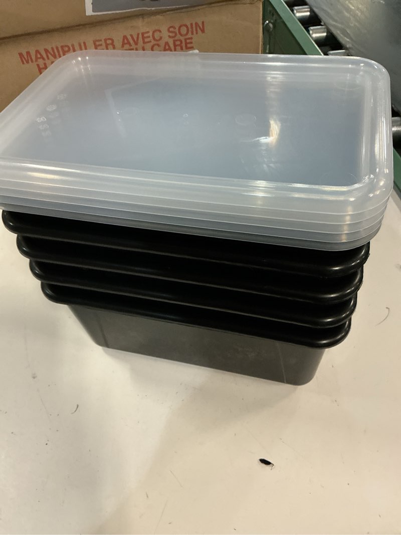 Condition photo showing Good Condition for Storex Small Cubby Bins – Plastic Storage Containers for Classroom with Non-Snap Lid, 12.2 x 7.8 x 5.1 inches, Black, 5-Pack (62463U05C) Bin with Cover 12.2 x 7.8 x 5.1 Inches, 5-Pack Black