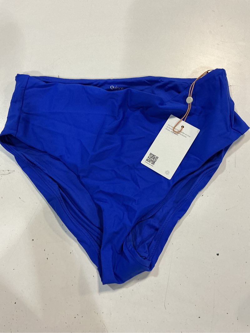 Condition photo showing New/Like New for italian high-rise bikini bottom, l, electric blue