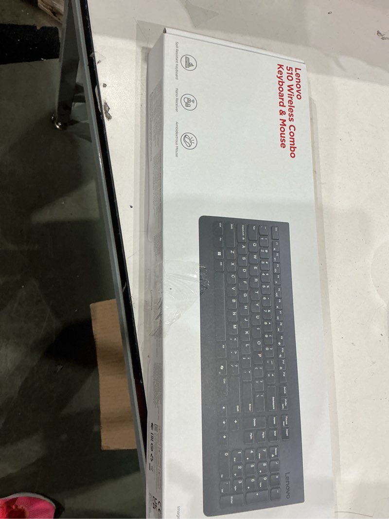 Condition photo showing Good Condition for lenovo 510 wireless keyboard & mouse combo, 2.4 ghz nano usb receiver, full size, island key design, left or right hand, 1200 dpi optical mouse, gx30n81775, black