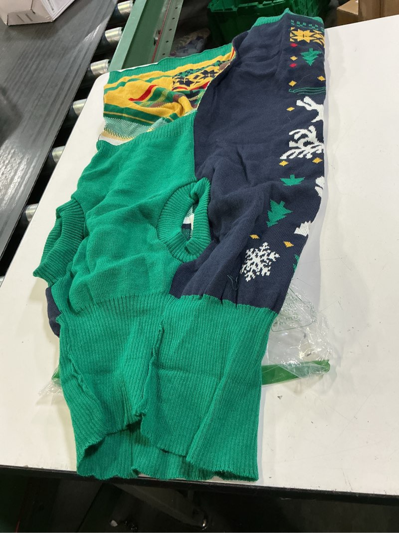 Condition photo showing As Is for christmas dog sweater xmas pet clothes cat puppy turtleneck knitwear with christmas trees elks snowflakes xmas knitted sweaters shirt pullover apparel for small medium large dogs 4xl xxxx-large