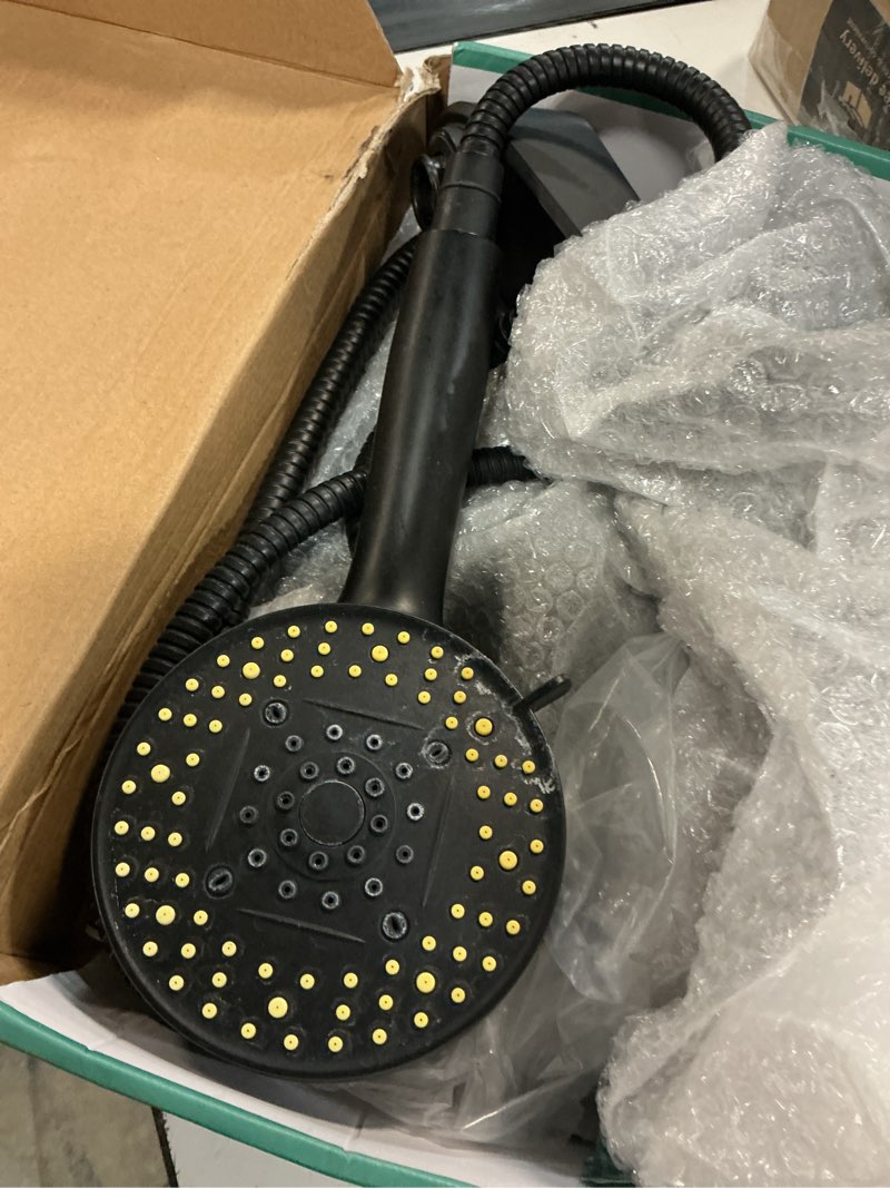 Condition photo showing Good Condition for bozybo rain shower head with handheld: high pressure shower heads with handheld spray combo, 12" rainfall shower head and 9 sprays hand showerheads with magnetic docking and power jets, black