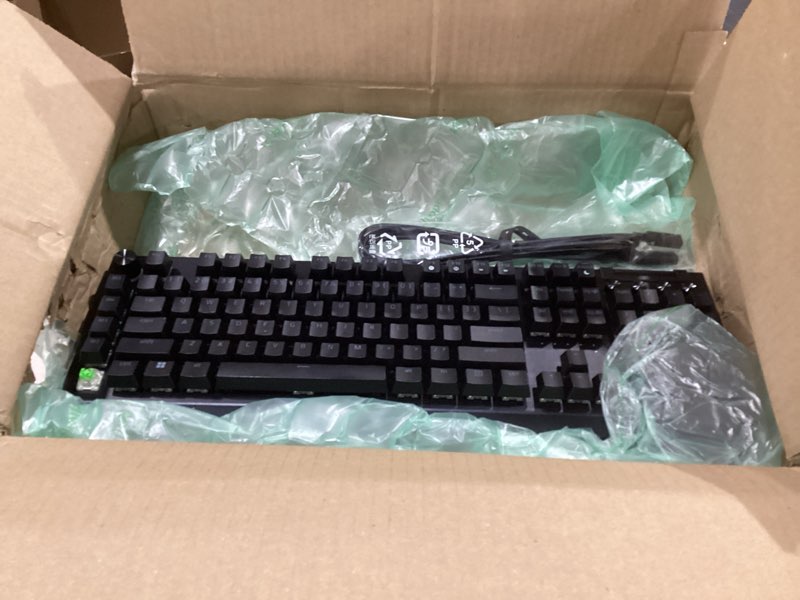 Condition photo showing As Is for Razer BlackWidow V4 Pro Wired Mechanical Gaming Keyboard: Green Switches Tactile & Clicky - Doubleshot ABS Keycaps - Command Dial - Chroma RGB - Magnetic Wrist Rest - Snap Tap (Renewed) Green Switches - Tactile & Clicky