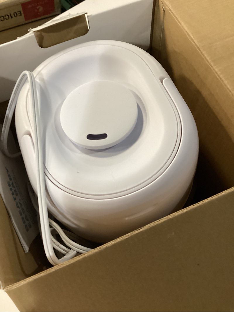 Condition photo showing As Is for frida baby 3-in-1 cool mist humidifier for large rooms, top fill humidifier for bedroom, allergy relief, 60 hour runtime + nightlight, auto shut-off, quiet, carry handle, essential oil diffuser
