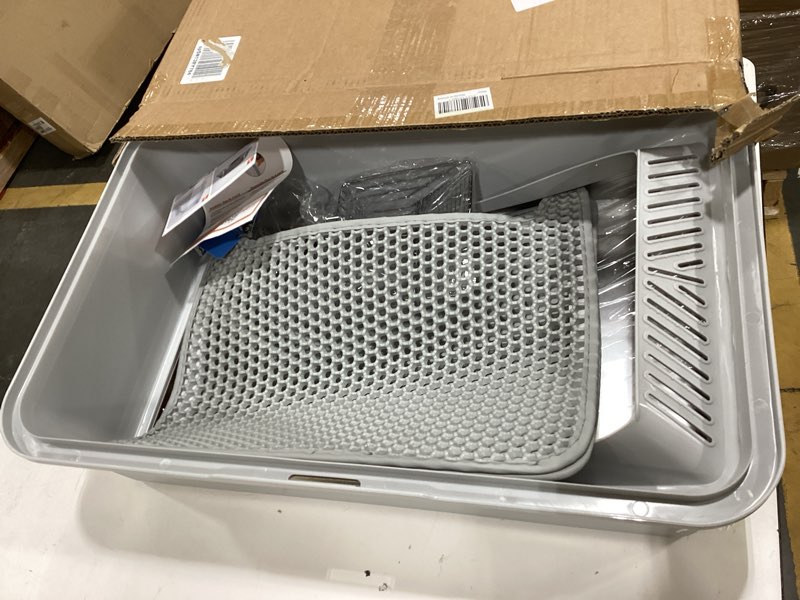 Condition photo showing New/Like New for Stainless Steel Litter Box | XL Enclosed Cat Litter Boxes with Lid for Big Cats | High Sided, Anti-Urine Leakage | Non-Stick Bottom & Includes Litter Mat & Metal Scoop