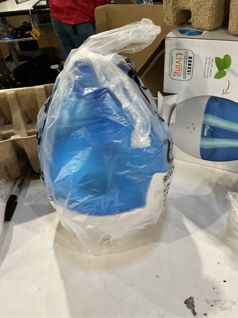 Condition photo showing New/Like New for Crane Droplet Ultrasonic Teardrop Cool Mist Air Humidifier, 0.5 Gallon for Bedroom and Office, Blue and White, Nursery Humidifier Blue Air Humidifiers