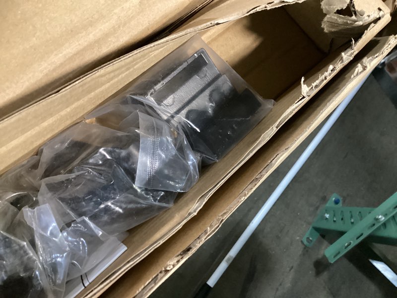 Condition photo showing As Is for reliabilt 72-in oil-rubbed bronze indoor j-strap single barn door hardware kit