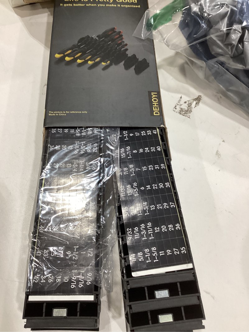 Condition photo showing New/Like New for 48 pcs MAGNETIC Modular Wrench Organizers for Tool Drawers - Wrench Rack with Metric&SAE Labels, Perfect Tool Storage Holder with Magnet. Gift for father, brother and boyfriend (Black with Magnets) Magnetic(48 pcs Black)