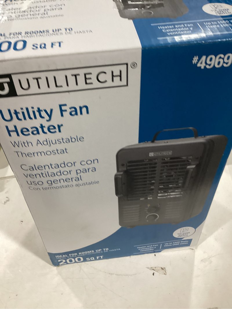 Condition photo showing As Is for  Utilitech 1500 -Watt Utility Fan Utility Indoor Electric Space Heater with Thermostat
