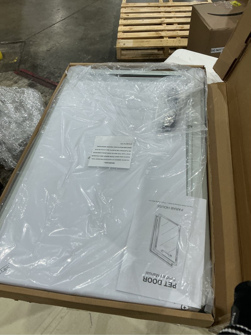 Condition photo showing Good Condition for [parab house] aluminum xl dog door for door, open size:24.4" h x 13.8'', heavy duty doggy door with full enclosed magnetic flaps,extreme weather doggie doors,giant doggie door(silver, xlarge)pet door x-large silver