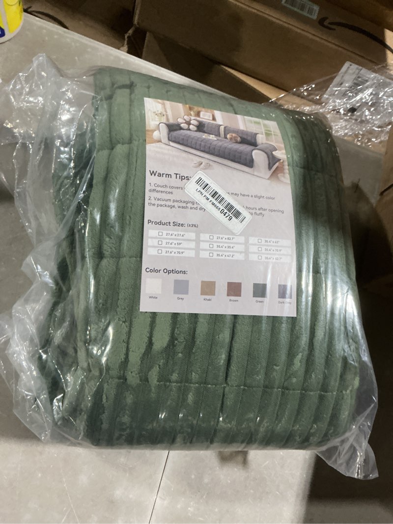 Condition photo showing Good Condition for ostepdecor washable couch cover for dogs, thick pet friendly sofa covers, soft couch protector, paw cart sofa slipcovers, cushion protector for leather, sectional, loveseat (27.6" x 59", green) green 27.6" x 59" 1 pack