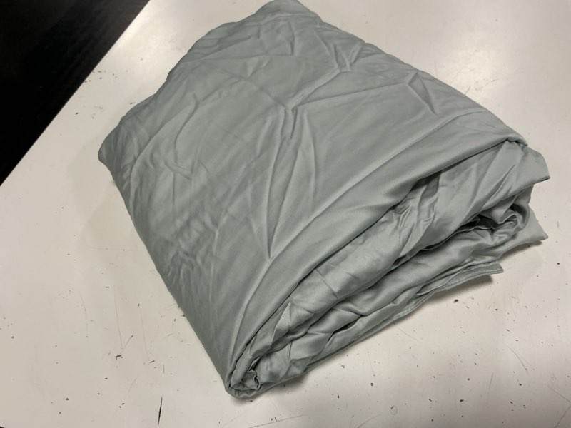 Condition photo showing As Is for bamboo duvet cover, full/queen, mist
