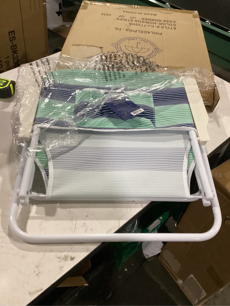 Condition photo showing Good Condition for caribbean joe folding outdoor portable beach chair - horizontal stripe