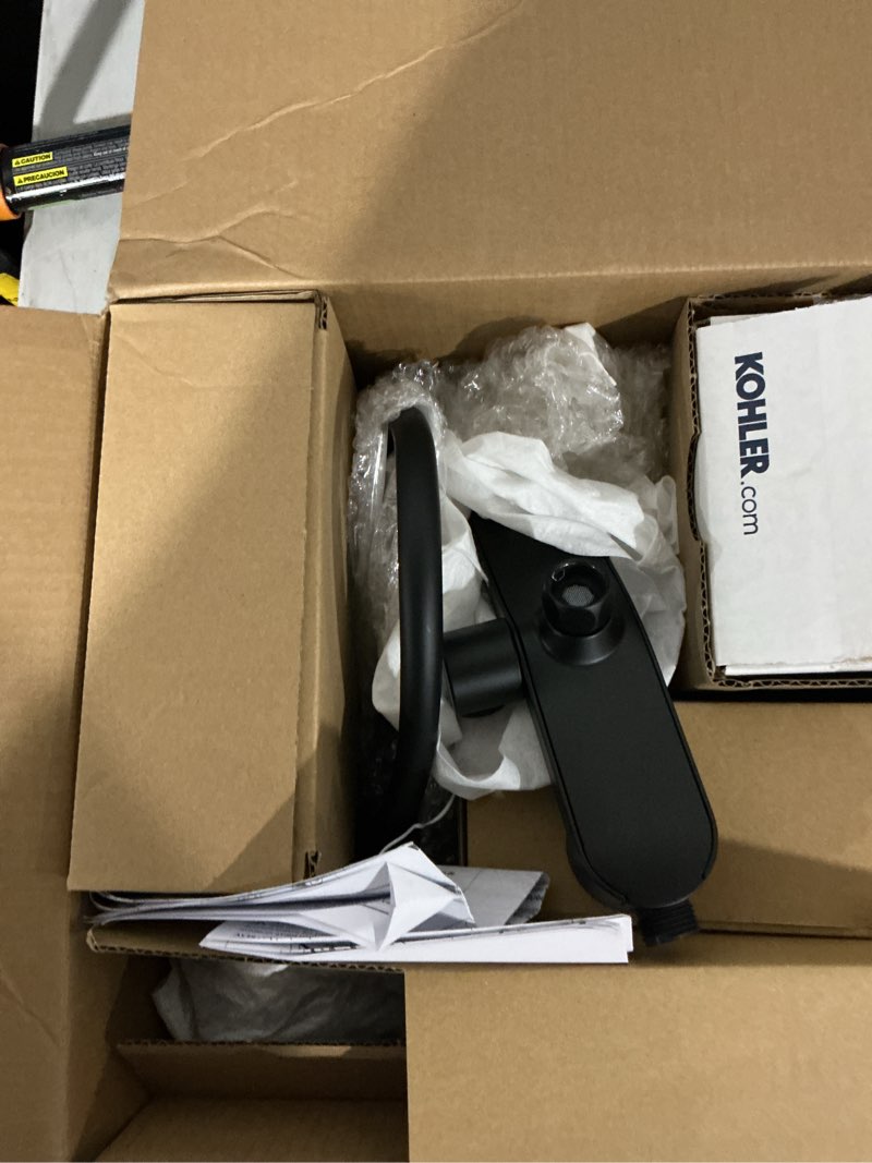 Condition photo showing Good Condition for kohler premise rite-temp matte black 1-handle single function 6-in round bathtub and shower faucet valve included