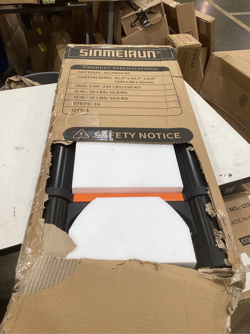 Condition photo showing Good Condition for 20.3 ft telescoping ladder, aluminum extension ladder, 330 lbs load capacity, multi-purpose collapsible ladder for home and work; orange