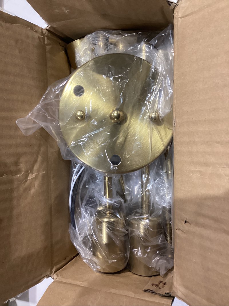 Condition photo showing Good Condition for canmeijia modern sputnik chandelier, ceiling light fixture flush mount 6-lights gold chandeliers for living room bedroom dining room kitchen, mid century chandeliers, e26 base, bulbs not included gold a-6-light