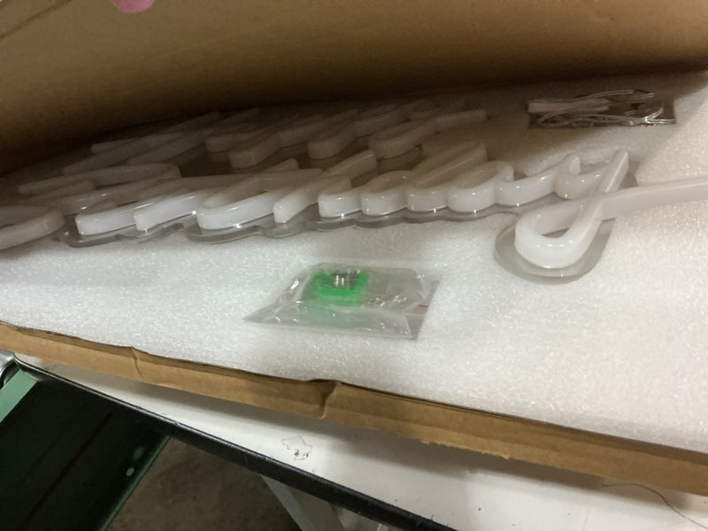 Condition photo showing Good Condition for Happy Birthday Neon Sign, 22.4"x13.8" Happy Birthday Sign for Birthday Party Decor, Happy Birthday Light Up Led Signs for Backdrop, Neon Birthday Sign for Any Ages Bday Celebration, Warm White DIVATLA