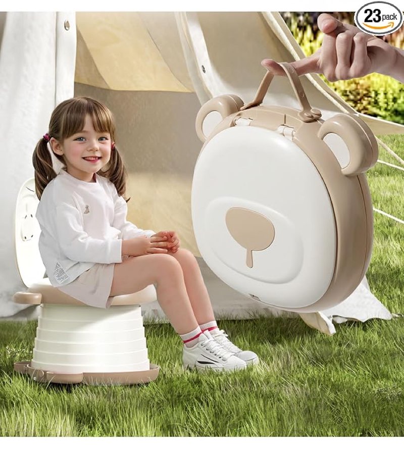 travel potty seat for toddler?foldable car potty for toddler, portable toilet seat for kids with potty liners, absorbent pads, portable potty seat for toddler travel, camping and outdoor use