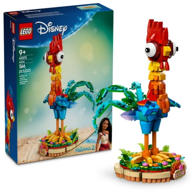 lego disney moana 2 heihei - building toy for kids, girls & boys, ages 9+ - gift for birthdays - moana & disney toy for fans