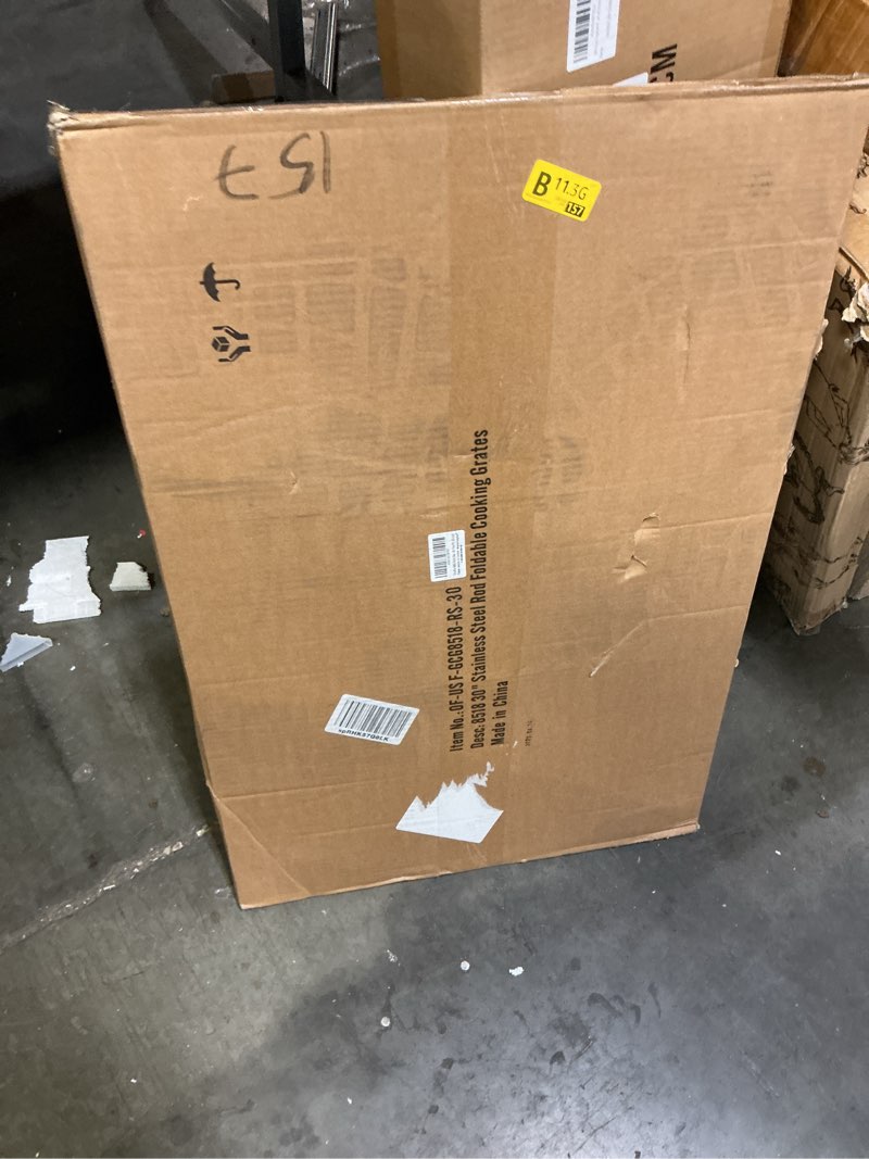 Condition photo showing Good Condition for onlyfire Foldable Fire Pit Cooking Grates for Grilling, BBQ Solid Stainless Steel Rods for Outdoor Camping, 30-inch