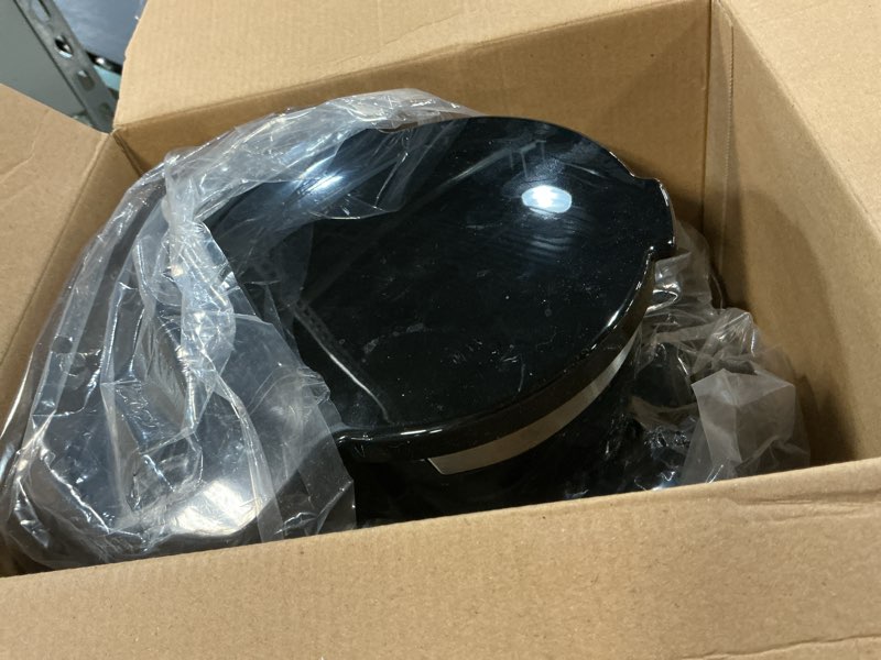 Condition photo showing As Is for black+decker 12-cup digital coffee maker, programmable, washable basket filter, sneak-a-cup, auto brew, water window, keep hot plate, black black coffeemaker