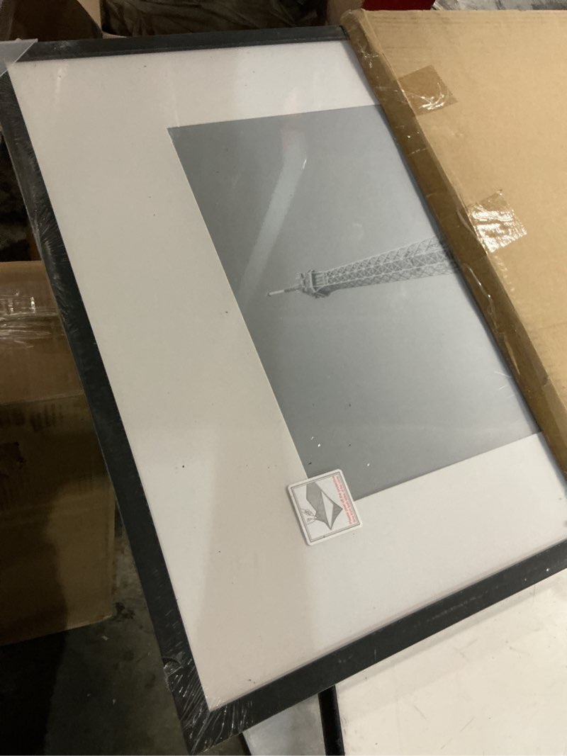 Condition photo showing Good Condition for upsimples 19x27 poster frame, display pictures 13x19 with mat or 19 x 27 without, wall hanging puzzle frames, black, 1 pack black 19x27