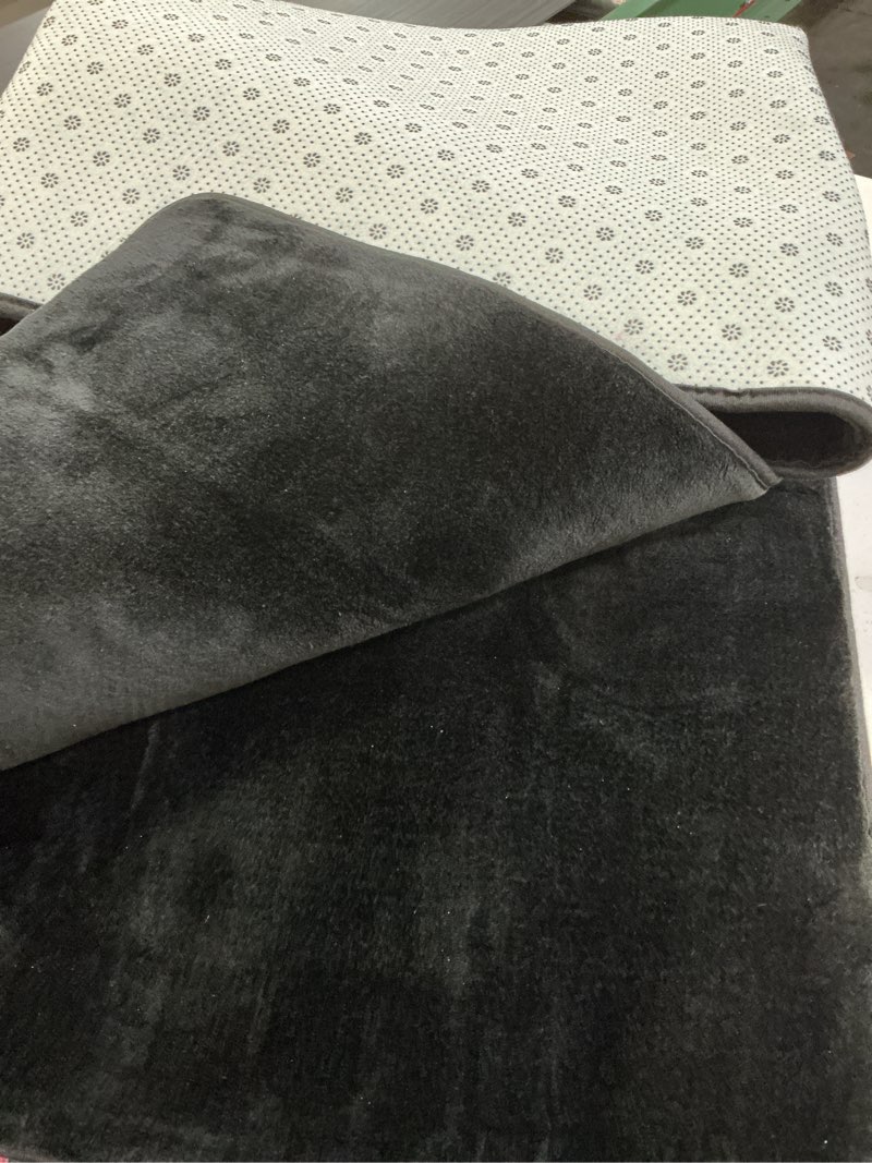 Condition photo showing Good Condition for andecor shag area rug fluffy carpets, 5x7 black washable living room bedroom rugs, soft fuzzy indoor rugs for dorm boys girls kids room nursery home decorations 5' x 7' (rectangular) black