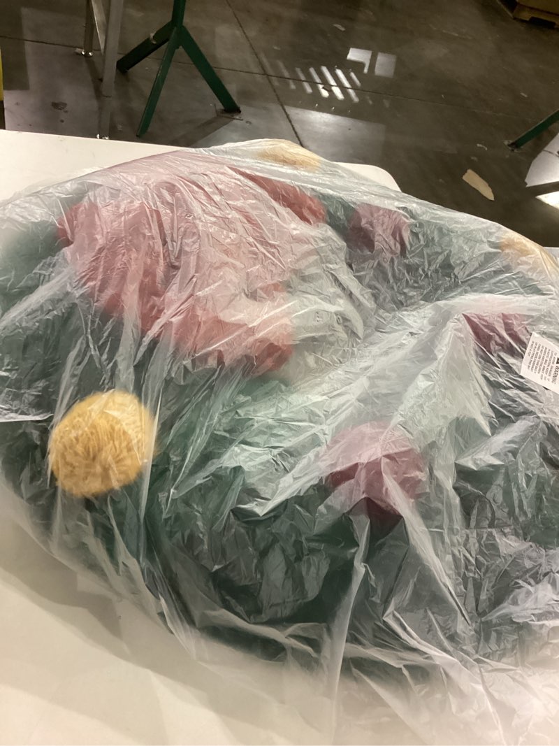 lahome christmas decorations plush throw pillow soft green christmas wreath pillow with bow,cute cus