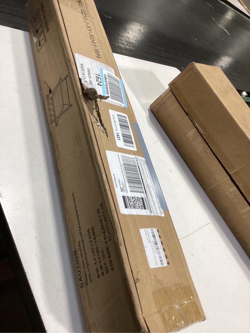 Condition photo showing Good Condition for Smuxee White Bamboo Luggage Rack for Guest Room, Foldable Suitcase Stand with Storage Shelf, Easily 