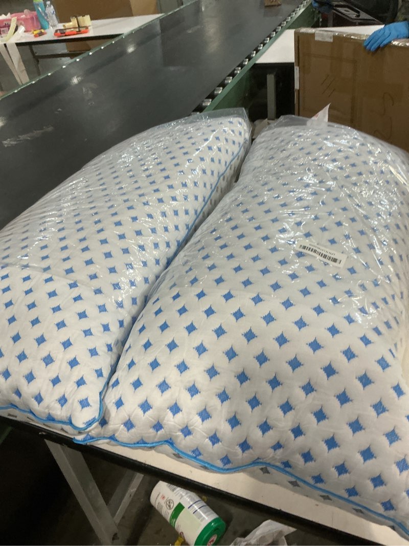 Condition photo showing Good Condition for Memory Foam Pillows 2 Pack – Adjustable Loft Cooling Pillows King Size Set of 2 for Sleeping, Firm, Supportive, and Breathable Design for Hot, Side, Back, and Stomach Sleepers King (U.S. Standard) 2