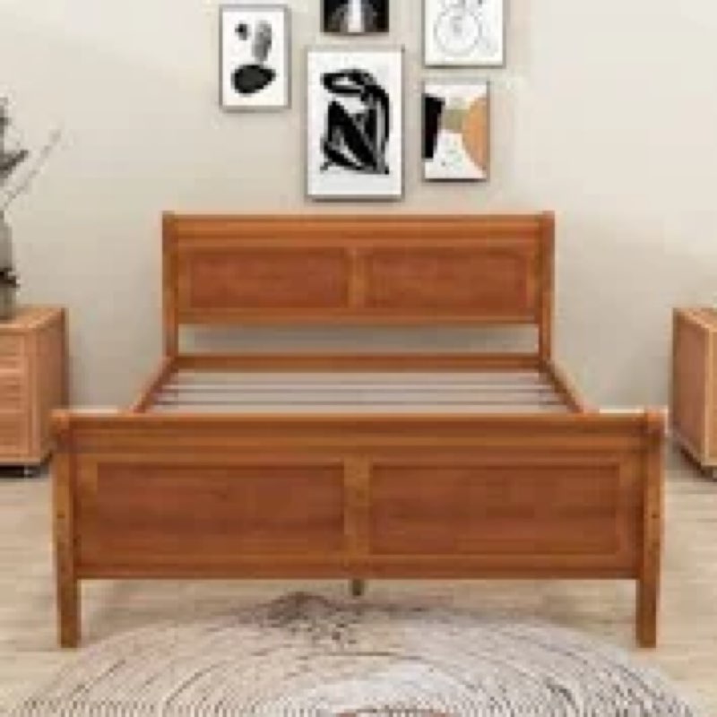 Oak Wooden Platform Bed Frame 