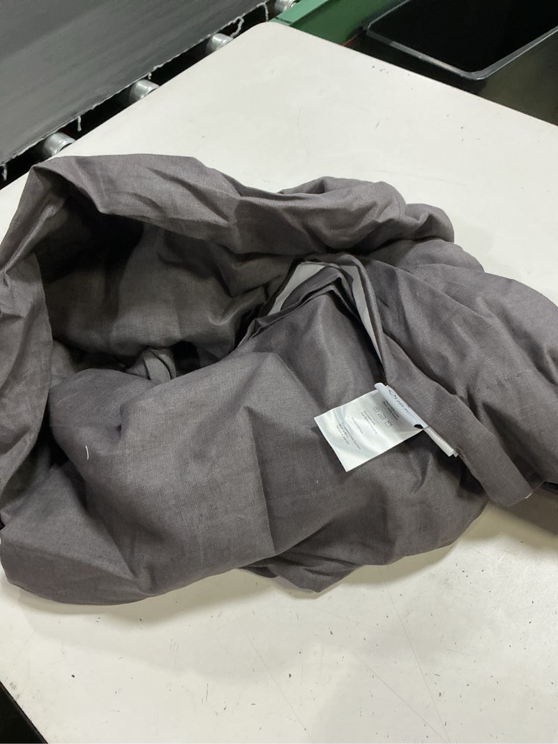 Condition photo showing Good Condition for quince european linen curtain 48”x98” dark grey single panel