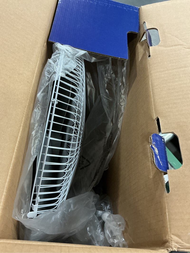 Condition photo showing New/Like New for comfort zone 16-inch smart wifi wall mount fan, oscillating 3-speed indoor fan with app control, timer & sleep mode – quiet adjustable tilt, all-metal grille – space-saving cooling for home or office 16" with wifi