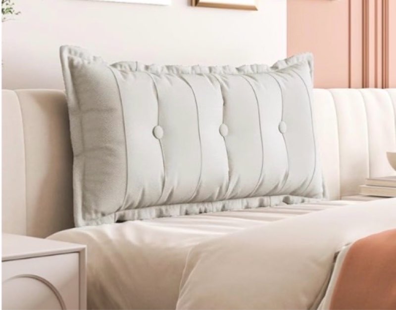 Headboard Pillow Twin Dorm Headboard Twin XL Soft Daybed Pillows Bolster Pillow for Bed & Couch Long Pillow for Bed Decorative, Removable Black Cover Twin (39x3x20 Inches) Beige 