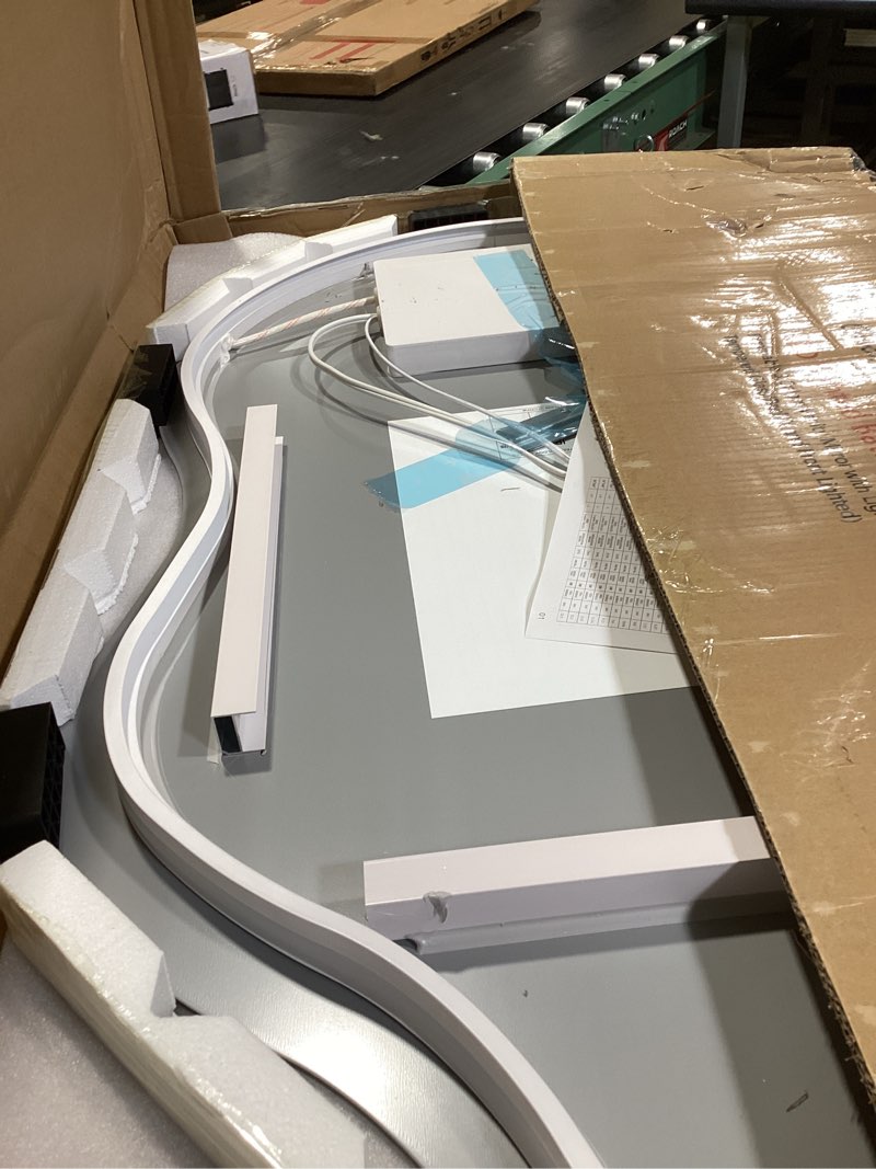 Condition photo showing Good Condition for smiror irregular backlit bathroom mirror with lights 40 x 24, asymmetrical cloud led lighted vanity mirror for wall, anit-fog, dimmable, memory function (horizontal/vertical) backlit 40"l x 24"w