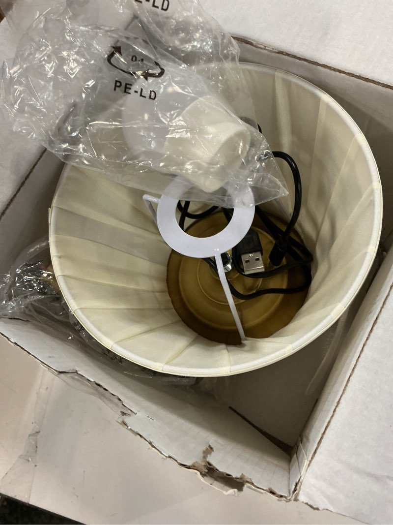 Condition photo showing Good Condition for KDG Portables Cordless Table Lamp, Fabric Shade Desk Lamp, 4000mAh Rechargeable Battery Powered Lighting, Dimmable Light for Dining Room, Bedroom, Bedside, Bar, Night Light, Camping, Balcony (Bronze) Bronze + Beige Lampshde