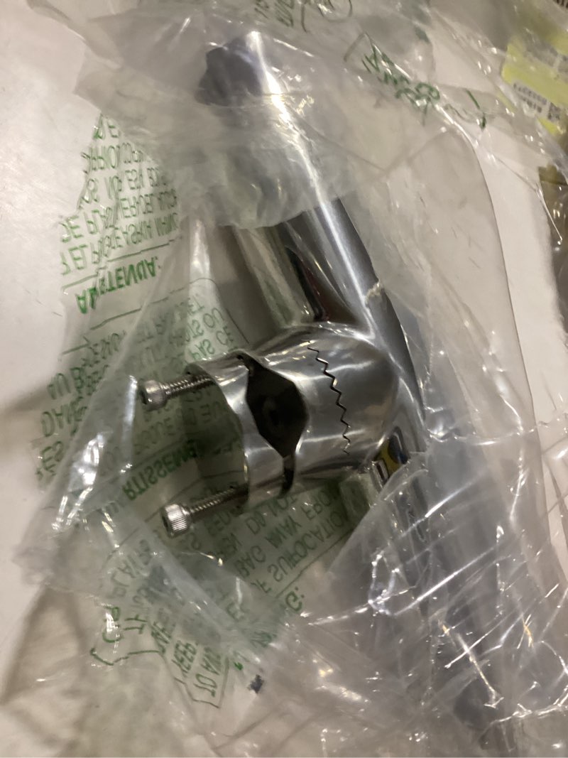 Condition photo showing Good Condition for 316 stainless tournament style boat fishing holder clamp on fishing rod holder, rail mount fishing rod holder, stainless steel tournament style clamp on fishing pole holder for rails 1" to 1.26"