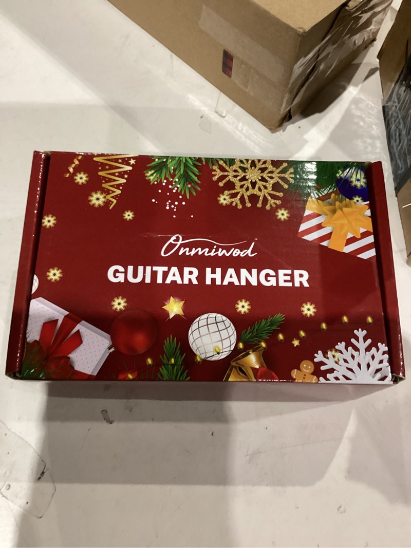 Condition photo showing As Is for Guitar Wall Mount, Auto Lock Black Walnut Wood Guitar Hanger, Guitar Wall Hangers, Guitar Holder Hook Wall Stand for Classical, Acoustic, Electric Guitar, Bass, Gift for Guitar Player Balck Walnut Wood