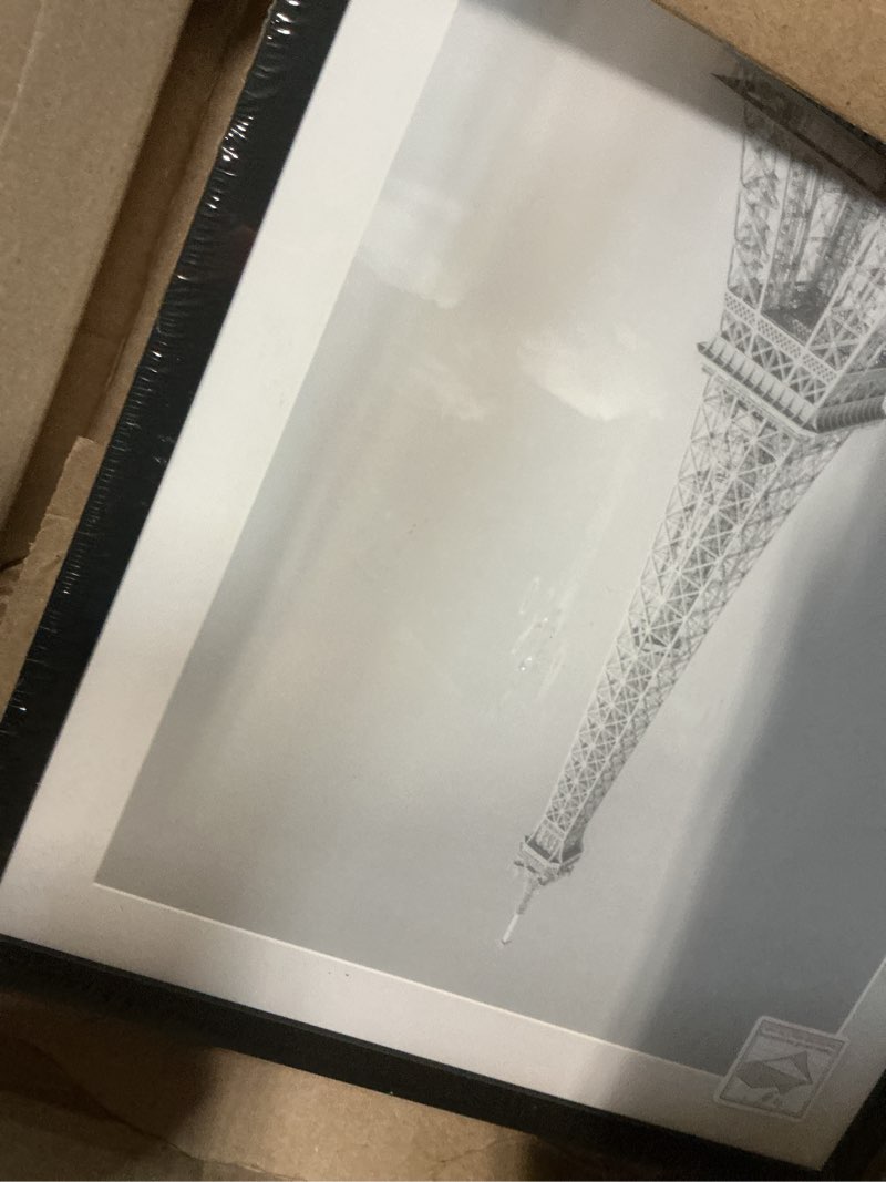 Condition photo showing New/Like New for upsimples 13x19 picture frame, display pictures 11x17 with mat or 13 x 19 without, wall hanging poster frames, black, 1 pack black 13x19