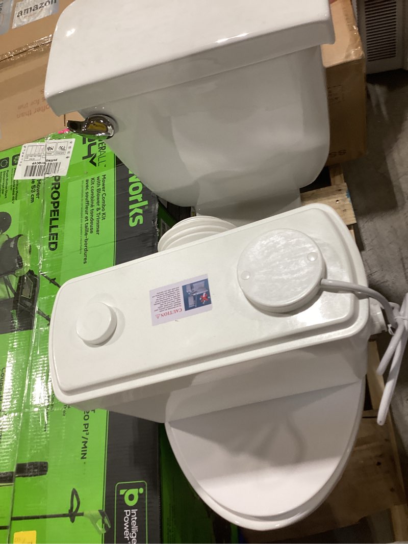 Condition photo showing Good Condition for 750watt Macerating Toilet with Pump, Two-Piece Upflush Toilet For Basement, Powerful & Quiet Macerating System With 3 Water Inlet & Ac Vent, 36ft Vertically, Elongated Bowl 750W Elongated Toilet
