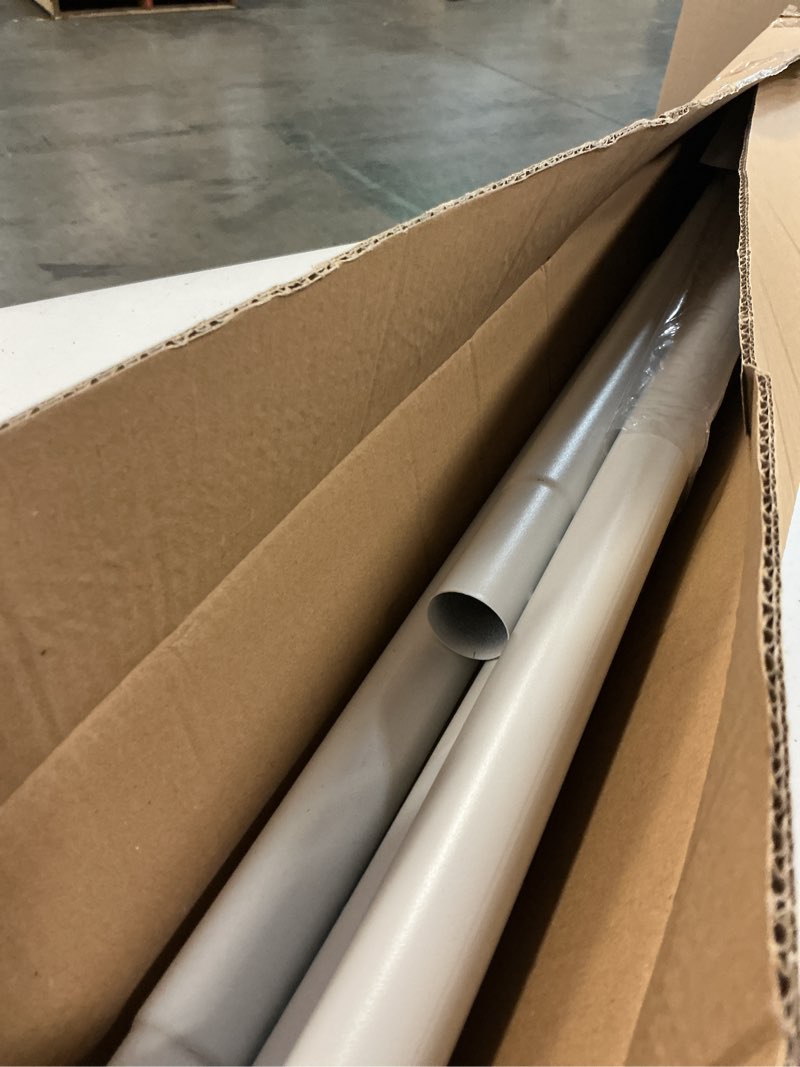 Condition photo showing As Is for white tension curtain rods 41-146 in extra long outdoor patio curtain rods no drilling adjustable heavy duty tension rods for windows bathroom living room curtains, rod diameter 1.26in