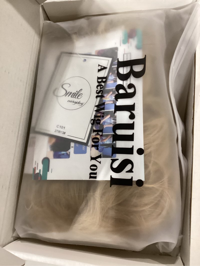 Condition photo showing New/Like New for short fluffy blonde wigs for women natural looking synthetic short curly cosplay hair wig